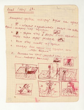 Storyboard zu Dziga Vertovs "Chelovek's kinoapparatom" 1928