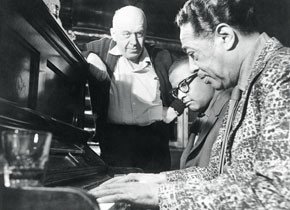 Otto Preminger, Billy Strayhorn und Duke Ellington am Set von 