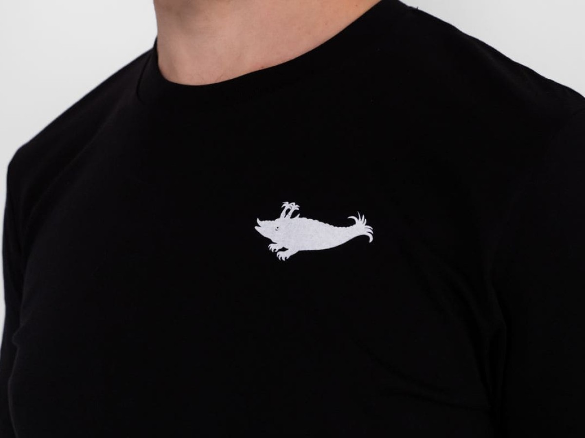 T-Shirt Herren Kurzarm (Schwarz mit weißem Zyphius)