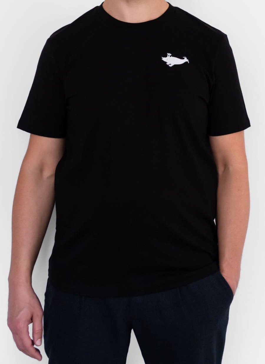 T-Shirt Herren Kurzarm (Schwarz mit weißem Zyphius)
