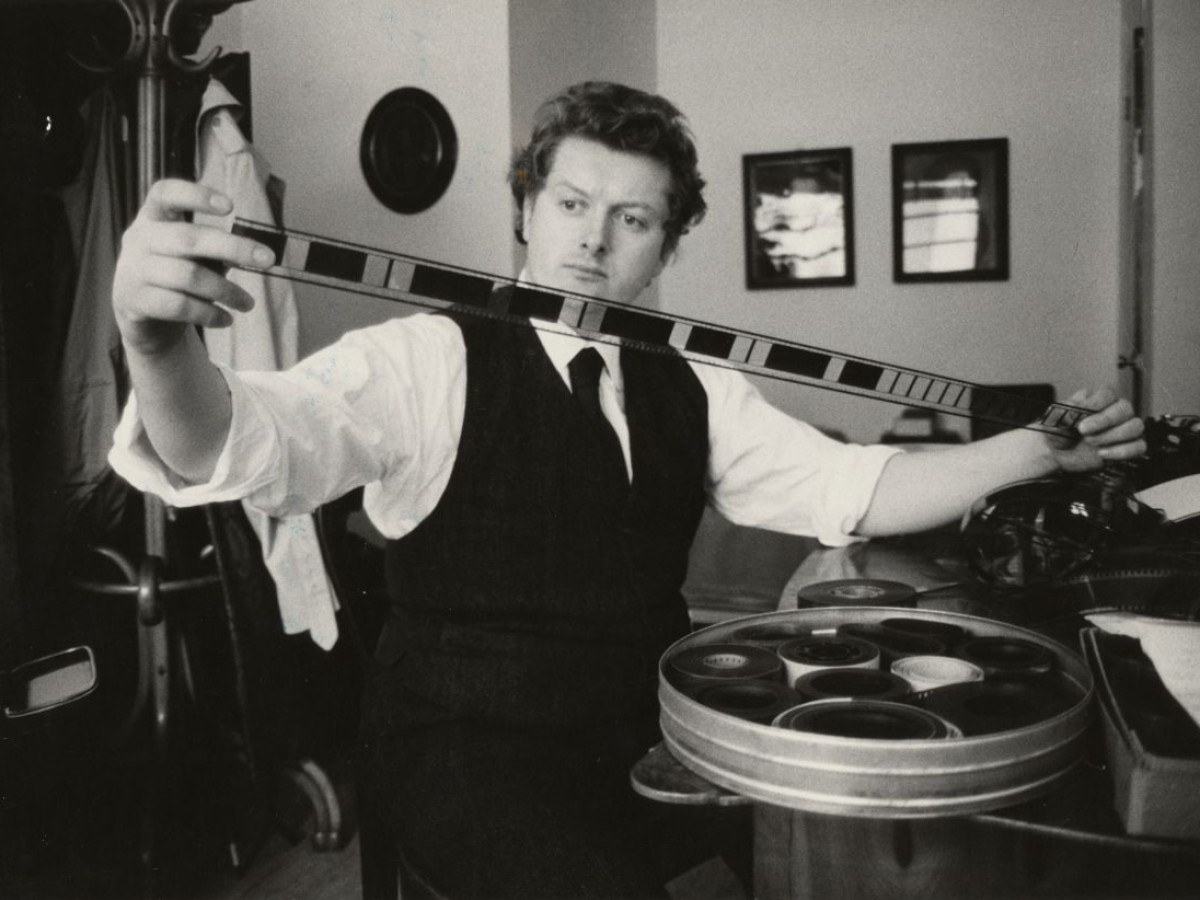 Peter Kubelka beim Sichten seines Films 