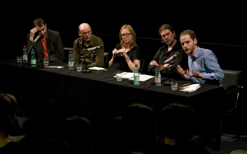 v.l.n.r. Alexander Horwath, Josef Dabernig, Stefanie Schulte Strathaus, Reinhard Braun, Mike Sperlinger (Foto: Bianca Pospischek)