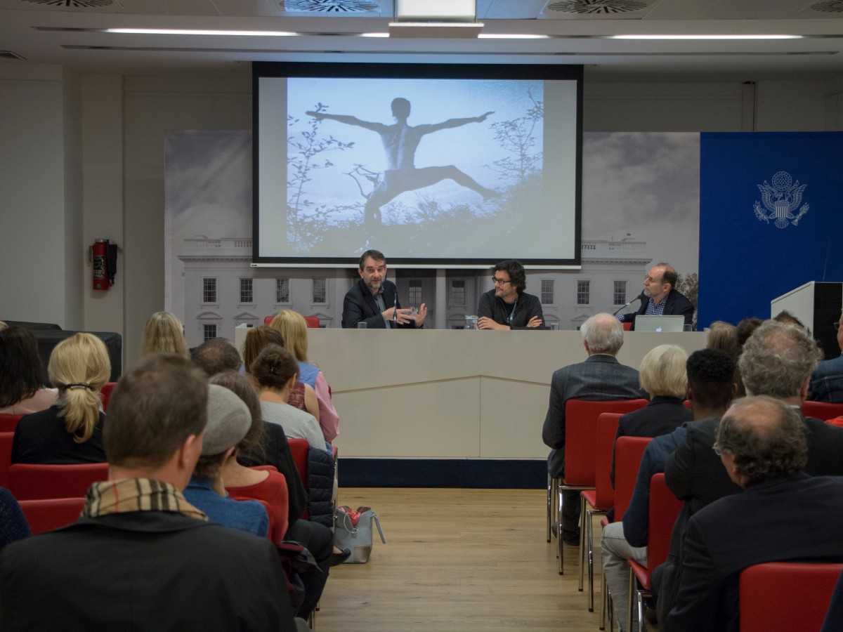 Discussion at the Amerika-Haus, Vienna, with Bruce Jenkins, Mark Toscano and Alexander Horwath (Photo: US Embassy Vienna)