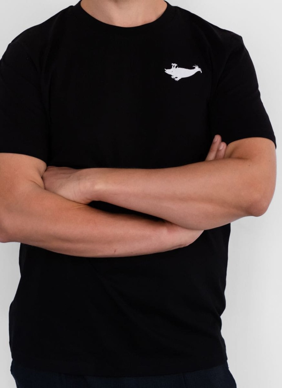 T-Shirt Herren Kurzarm (Schwarz mit weißem Zyphius)
