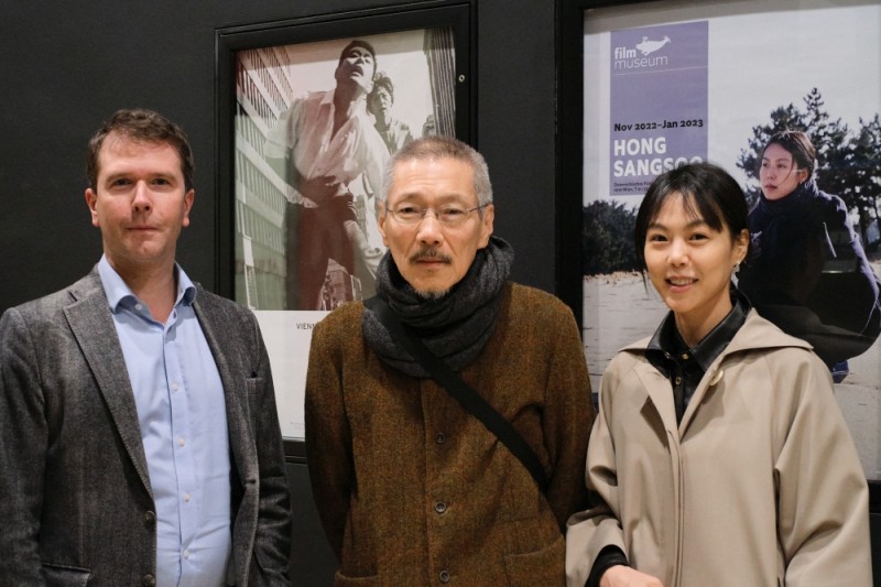 Michael Loebenstein, Hong Sangsoo, Kim Min-hee (Foto: ÖFM © Eszter Kondor)