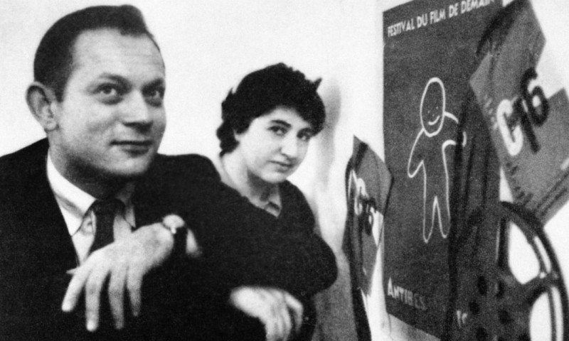 Amos and Marcia Vogel at Cinema 16, 1955 © Peter Martin (The Estate of Amos Vogel)