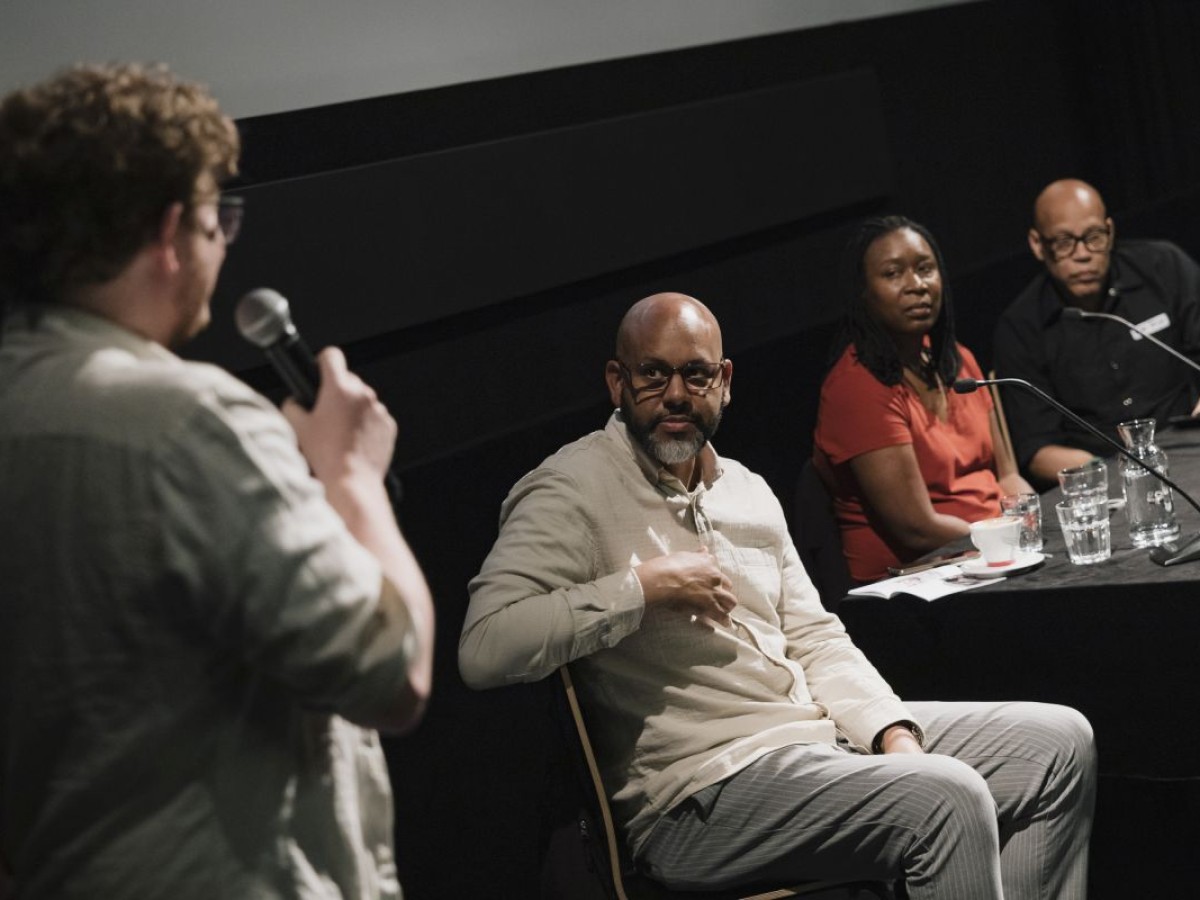 Daniel Hadenius-Ebner, Greg de Cuir Jr., Claudrena N. Harold, Kevin Jerome Everson (Foto: Vienna Shorts © Peter Griesser)