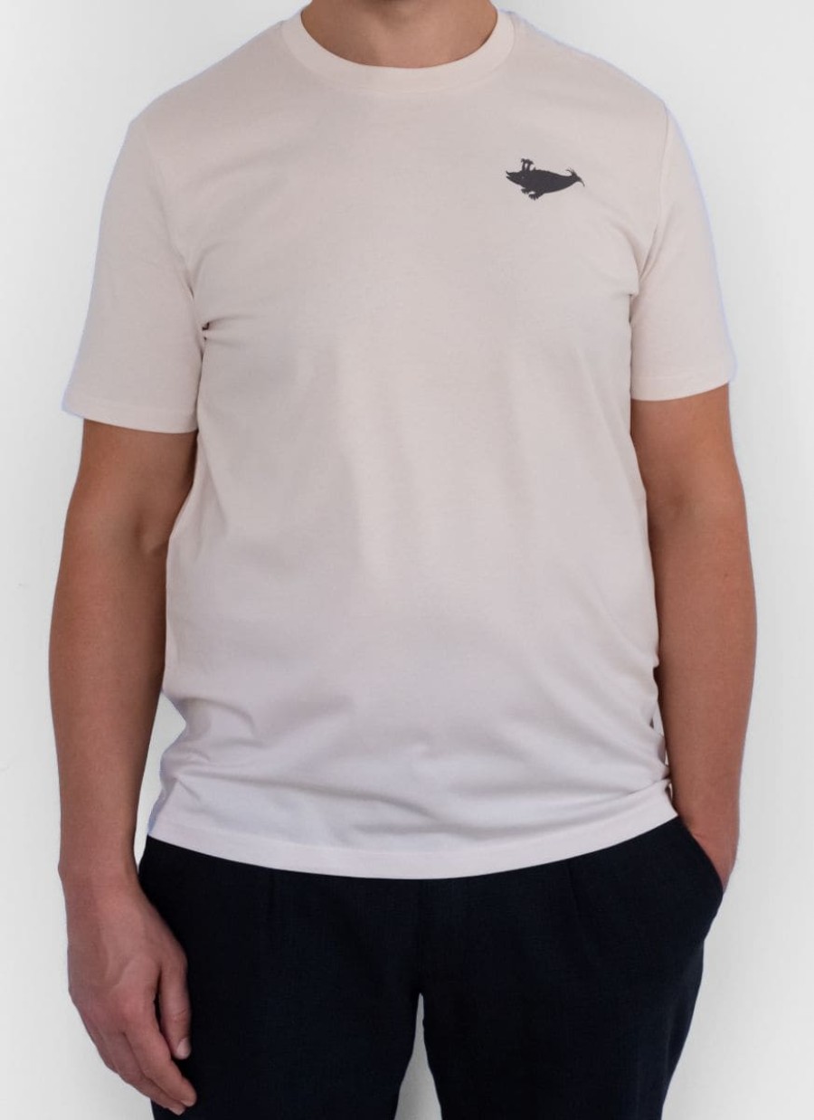 T-Shirt Herren Kurzarm (Vintage White mit dunkelgrauem Zyphius)