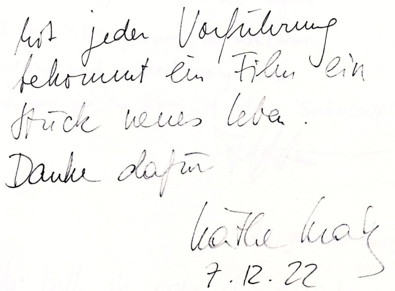 Käthe Kratz (Gästebucheintrag 2022)