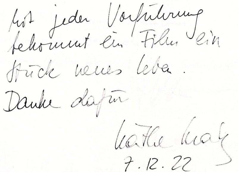 Käthe Kratz (Gästebucheintrag 2022)