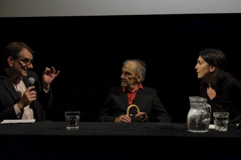 Alexander Horwath, Jean-Louis Trintignant, Karin Schiefer © ÖFM/Eszter Kondor