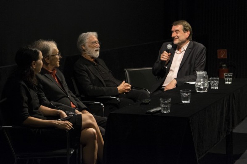 Karin Schiefer, Jean-Louis Trintignant, Michael Haneke, Alexander Horwath © ÖFM/Eszter Kondor