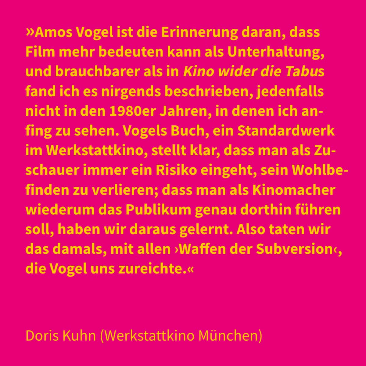Doris Kuhn (Werkstattkino München)