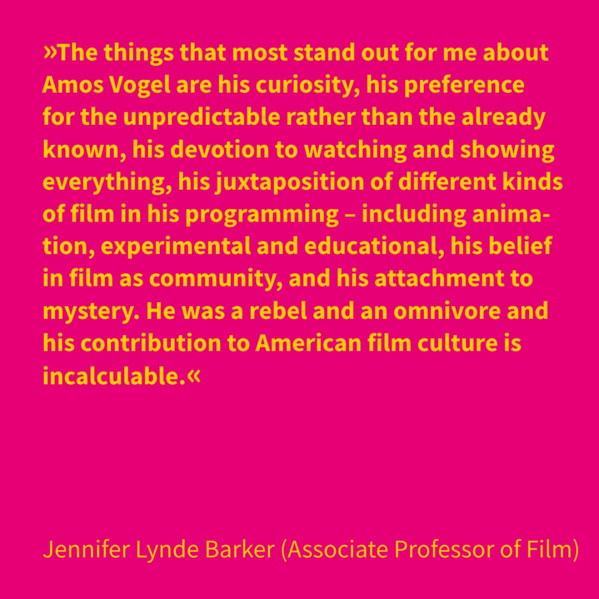 Jennifer Lynde Barker (Associate Professor of Film)