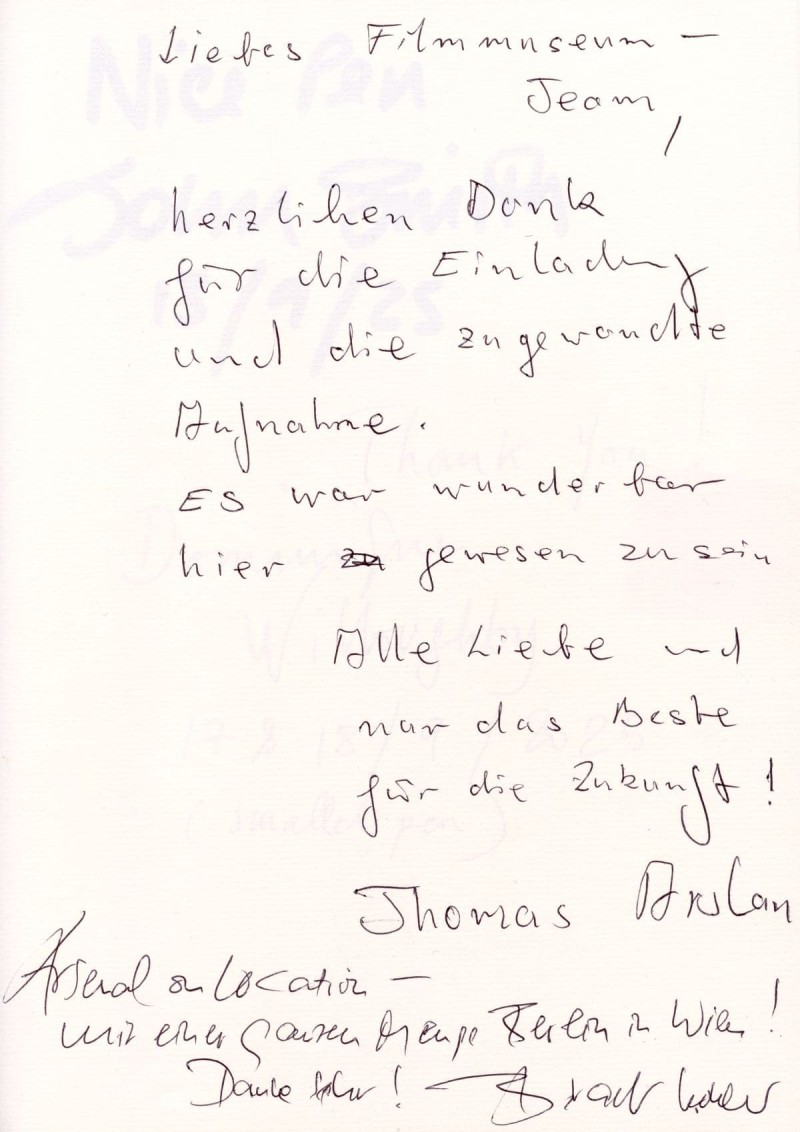Thomas Arslan & Birgit Kohler (Gästebucheintrag 2025)