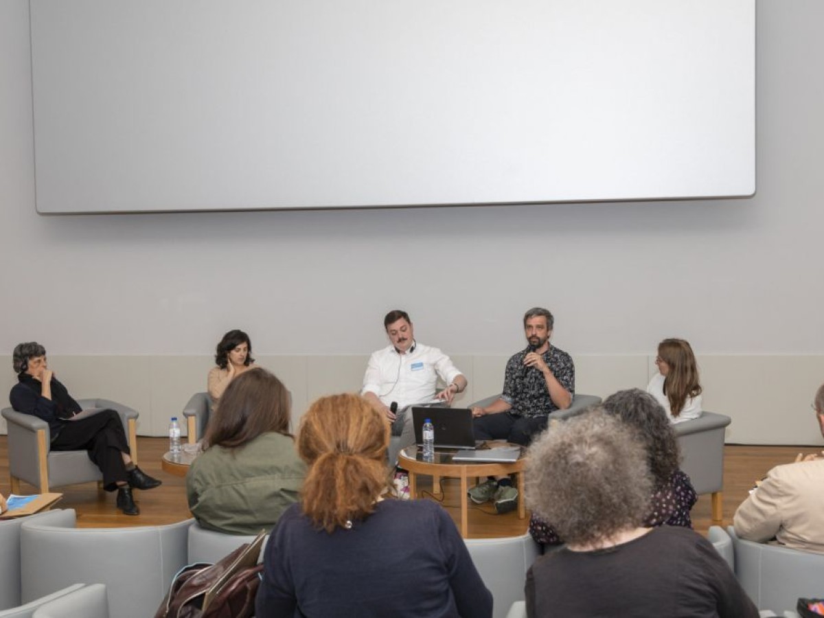 Stefan Huber bei der Paneldiskussion "Film education in pre-schools, schools and museums" in Porto © Ricardo Raminhos