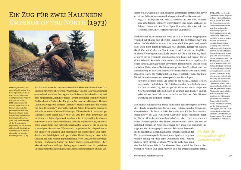 Doppelseite aus dem Buch Robert Aldrich: Hollywood Rebel / Rebell in Hollywood 