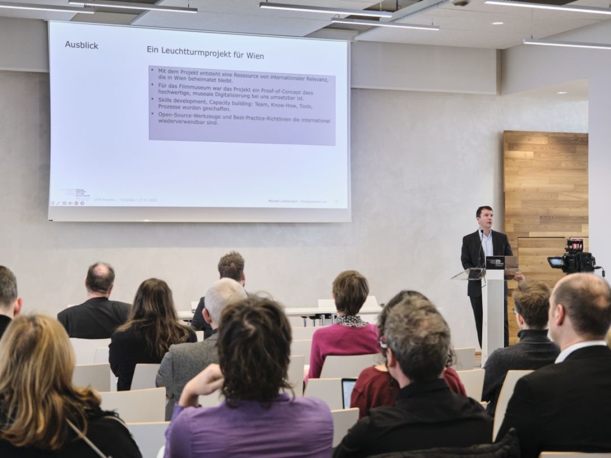 Michael Loebenstein bei der Präsentation "Holocaust Remembrance Day – Digitales Kuratieren" (Foto: ÖFM © Eszter Kondor)