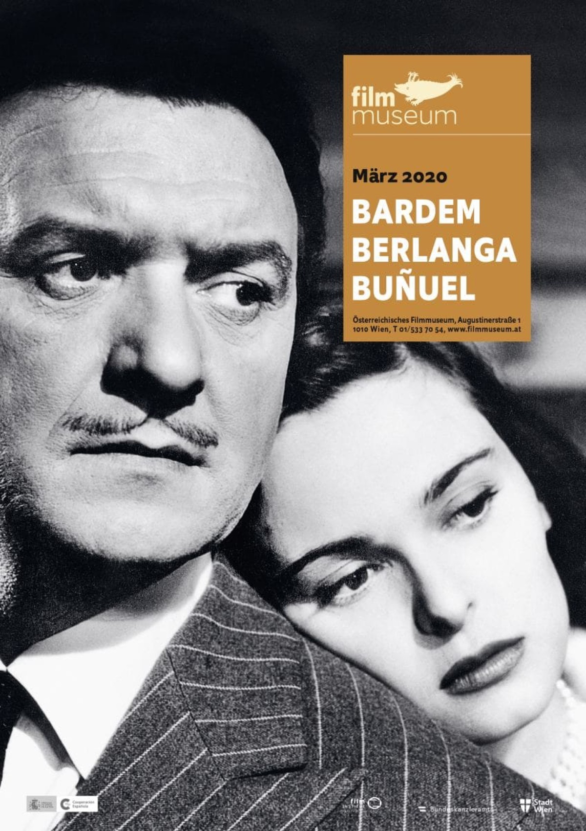 Plakat Bardem, Berlanga und Buñuel (Bild: Muerte de un ciclista, 1955, Juan Antonio Bardem)