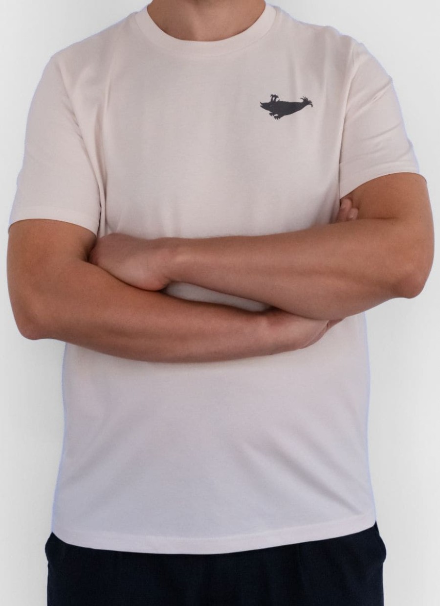 T-Shirt Herren Kurzarm (Vintage White mit dunkelgrauem Zyphius)