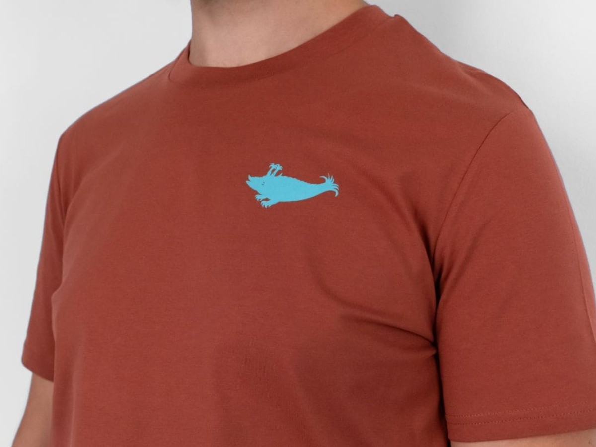 T-Shirt Herren Kurzarm (Heritage Brown mit türkisem Zyphius)