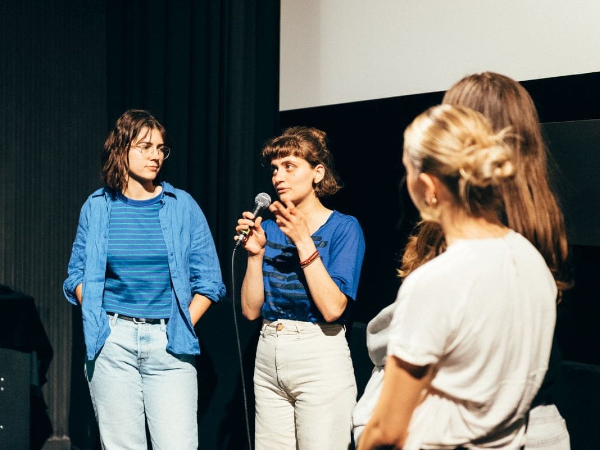 Anna Viola Haderer, Cordula Rieger, Klasse 7B des GWIKU18 Haizingergasse (Foto: Vienna Shorts © Hanna Pribitzer)