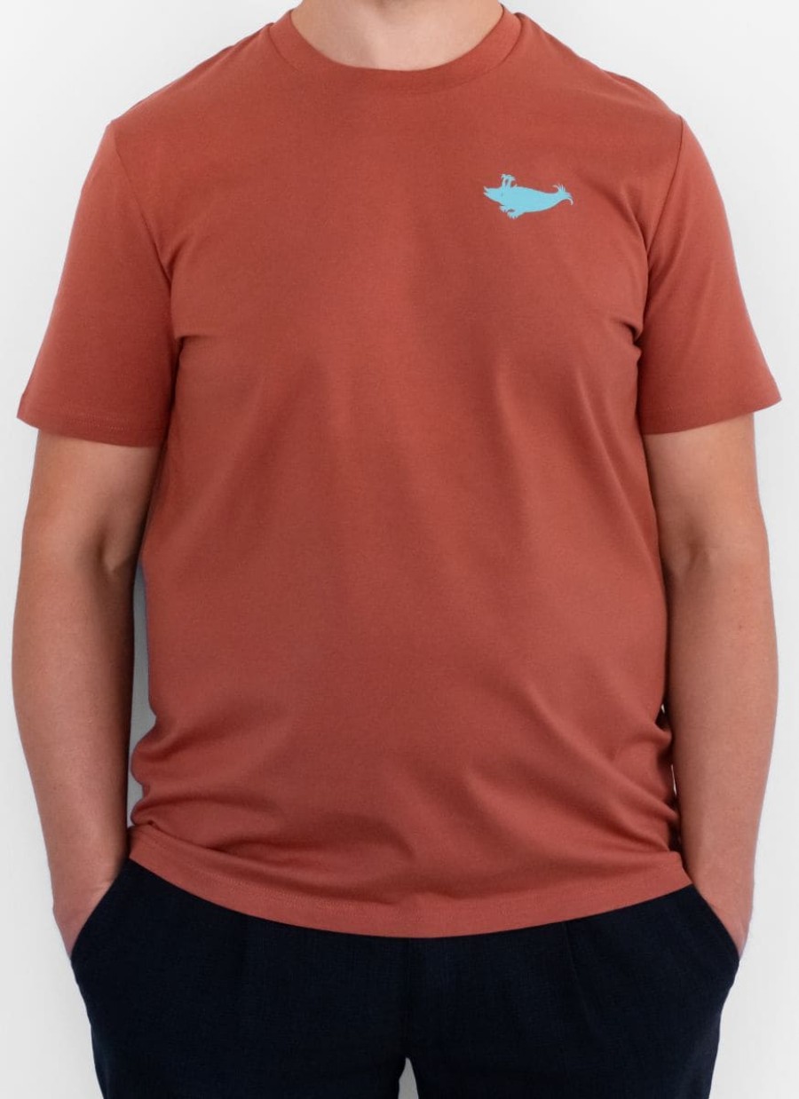 T-Shirt Herren Kurzarm (Heritage Brown mit türkisem Zyphius)