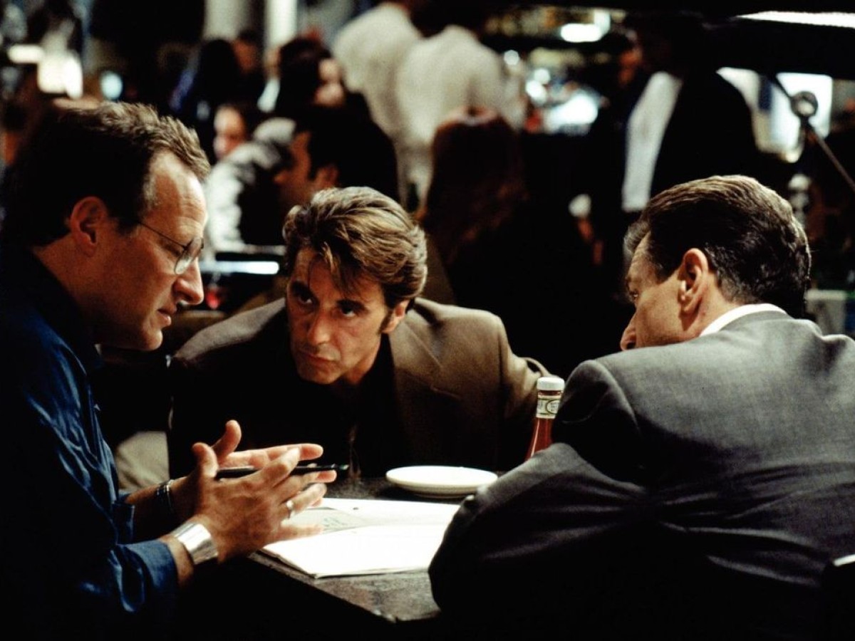 Michael Mann, Al Pacino, Robert De Niro am Set von Heat (1995)