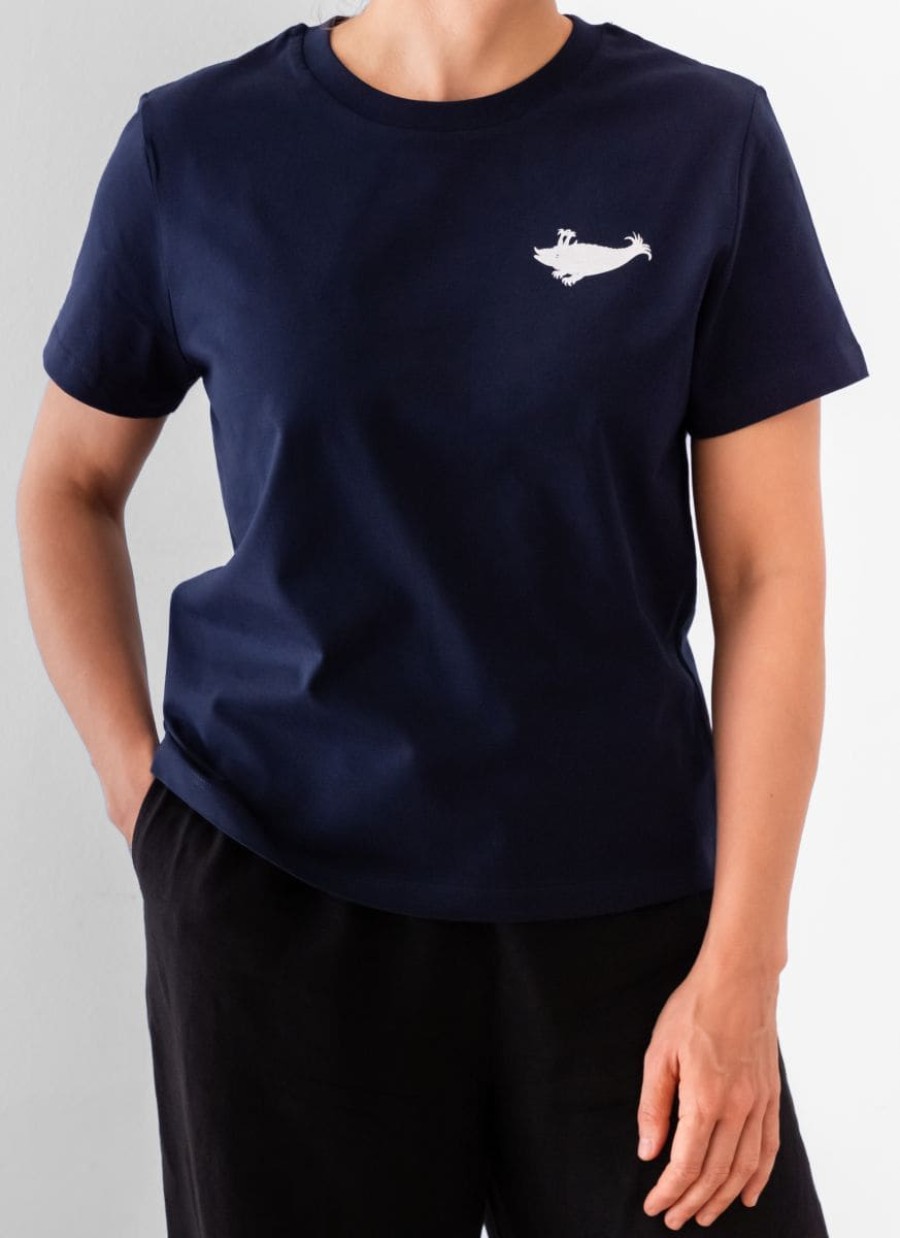 T-Shirt Damen Kurzarm (French Navy mit weißem Zyphius)
