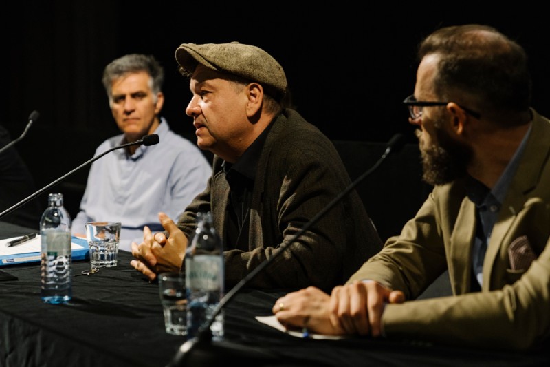 Romuald Karmakar, Barbara Wurm, Christian Frosch (Foto: ÖFM / © Mercan Sümbültepe)