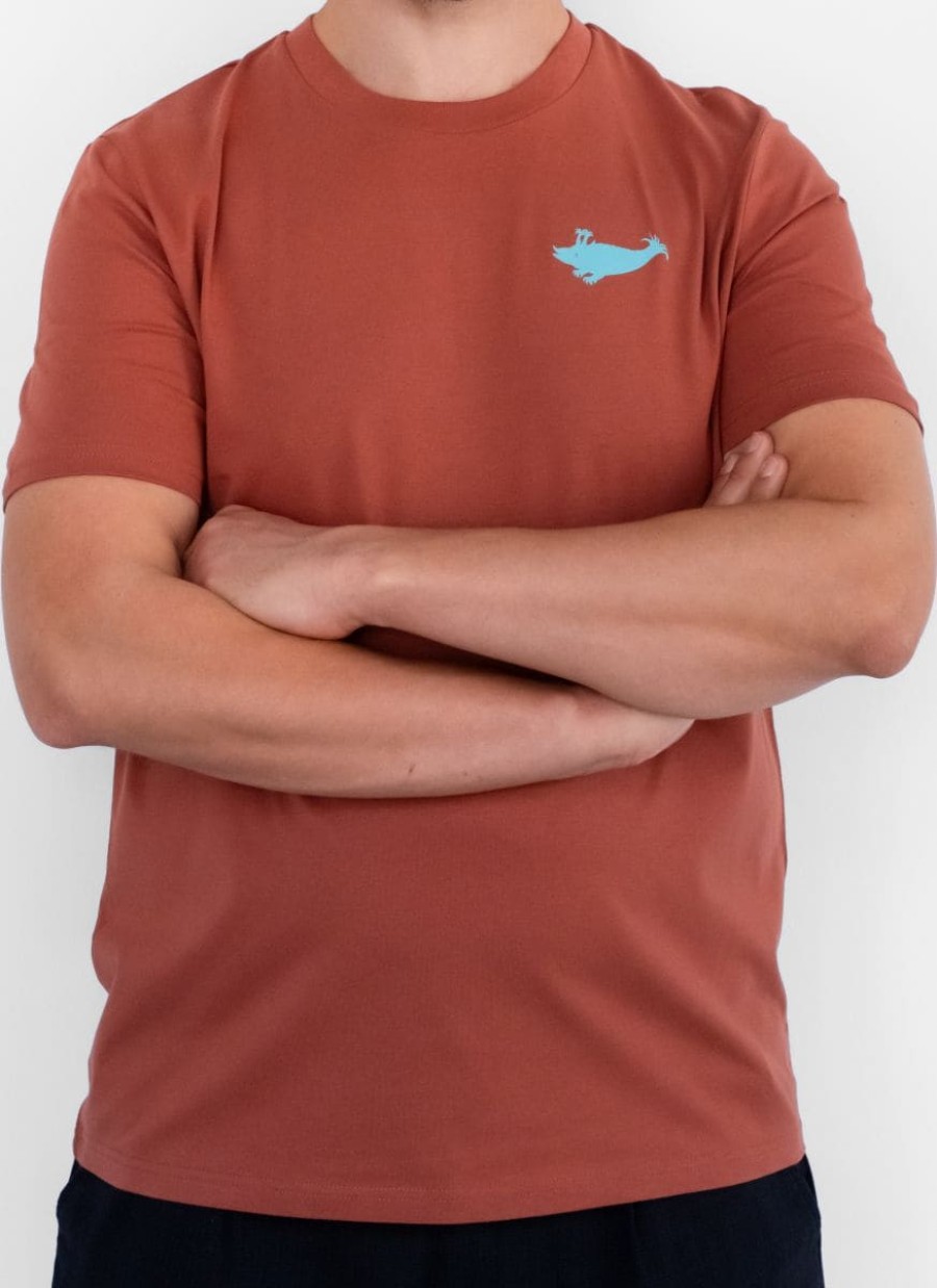 T-Shirt Herren Kurzarm (Heritage Brown mit türkisem Zyphius)
