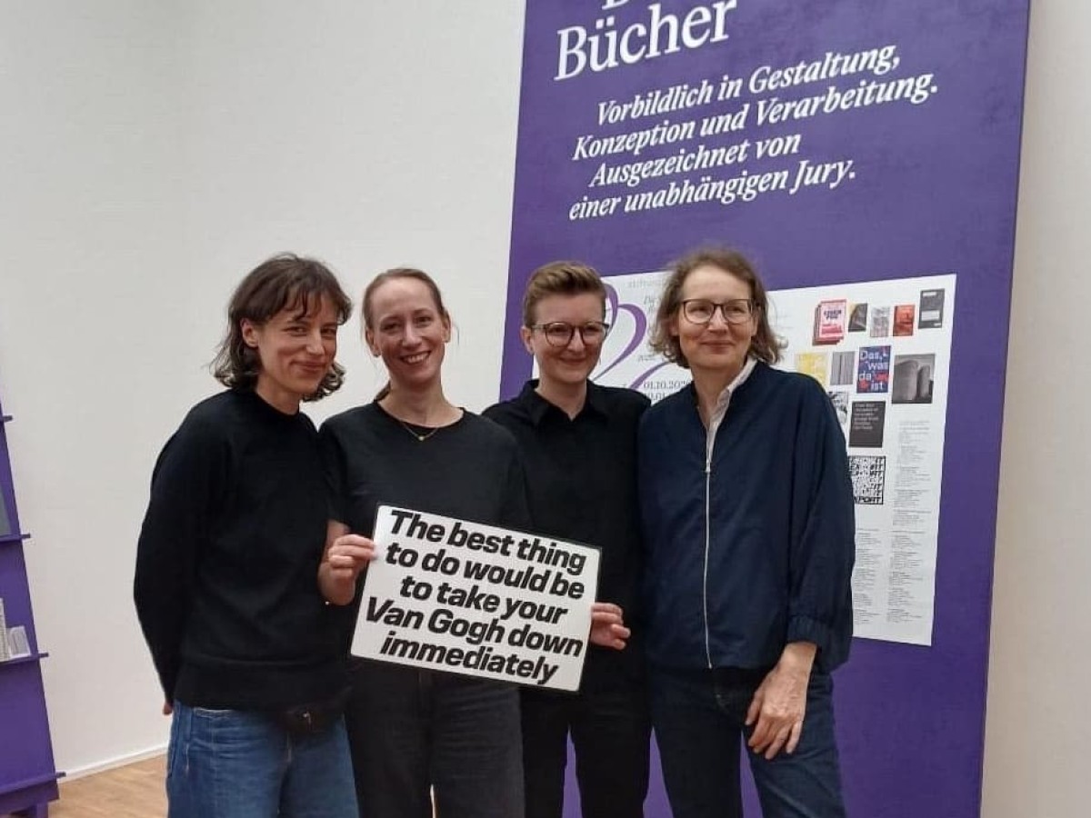 Malin Gewinner, Birte Kreft, Katharina Müller, Anne König in der GfZK Leipzig, Oktober 2026 (Foto: Jan Wenzel)