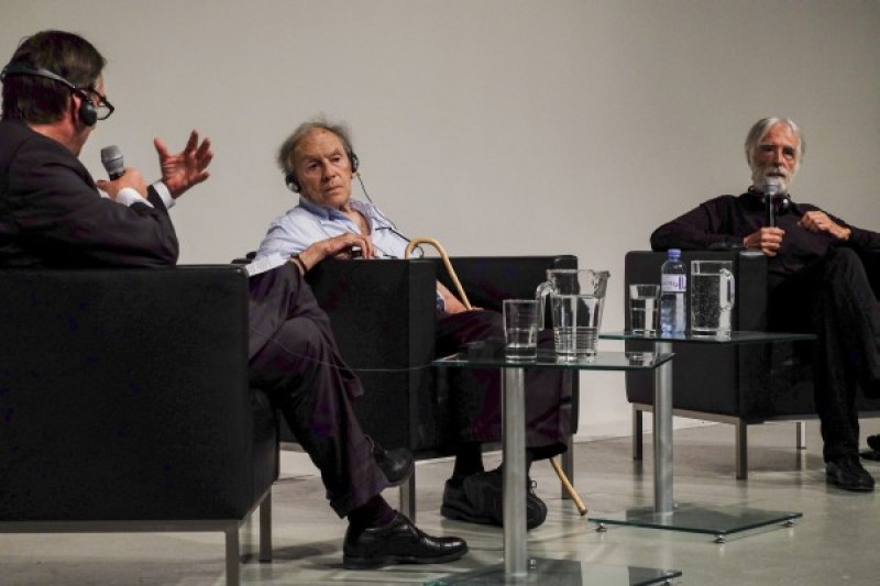 Alexander Horwath, Jean-Louis Trintignant, Michael Haneke (Filmakademie Wien) © ÖFM/Eszter Kondor