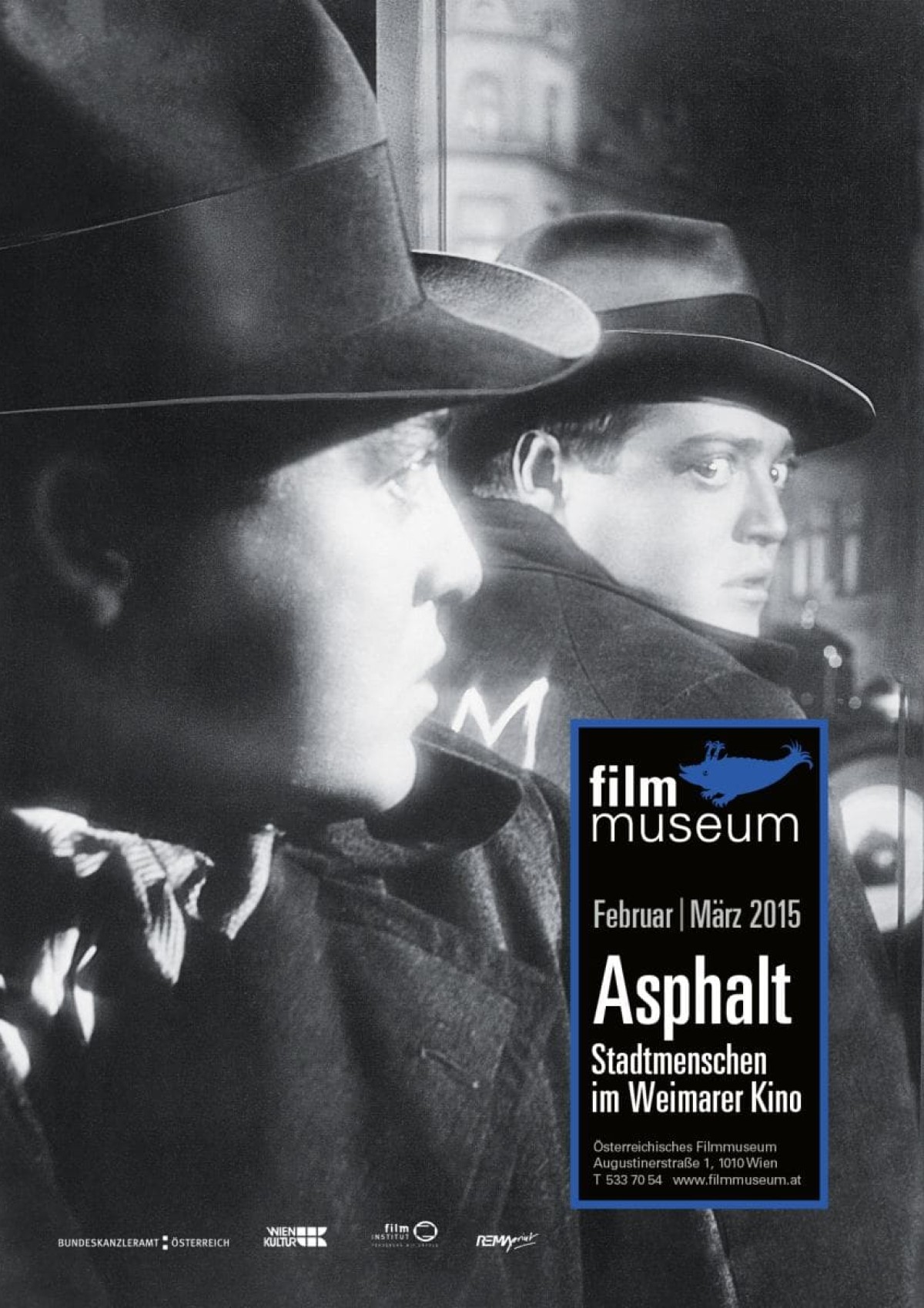 Plakat Asphalt (Titelbild: M, 1931, Fritz Lang © Horst von Harbou – Deutsche Kinemathek)