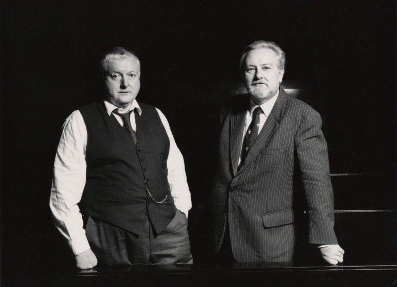 Peter Kubelka und Peter Konlechner zur Eröffnung des Unsichtbaren Kinos 1989 (Foto: Gerhard Heller) Peter Kubelka und Peter Konlechner zur Eröffnung des Unsichtbaren Kinos 1989 (Foto: Gerhard Heller)